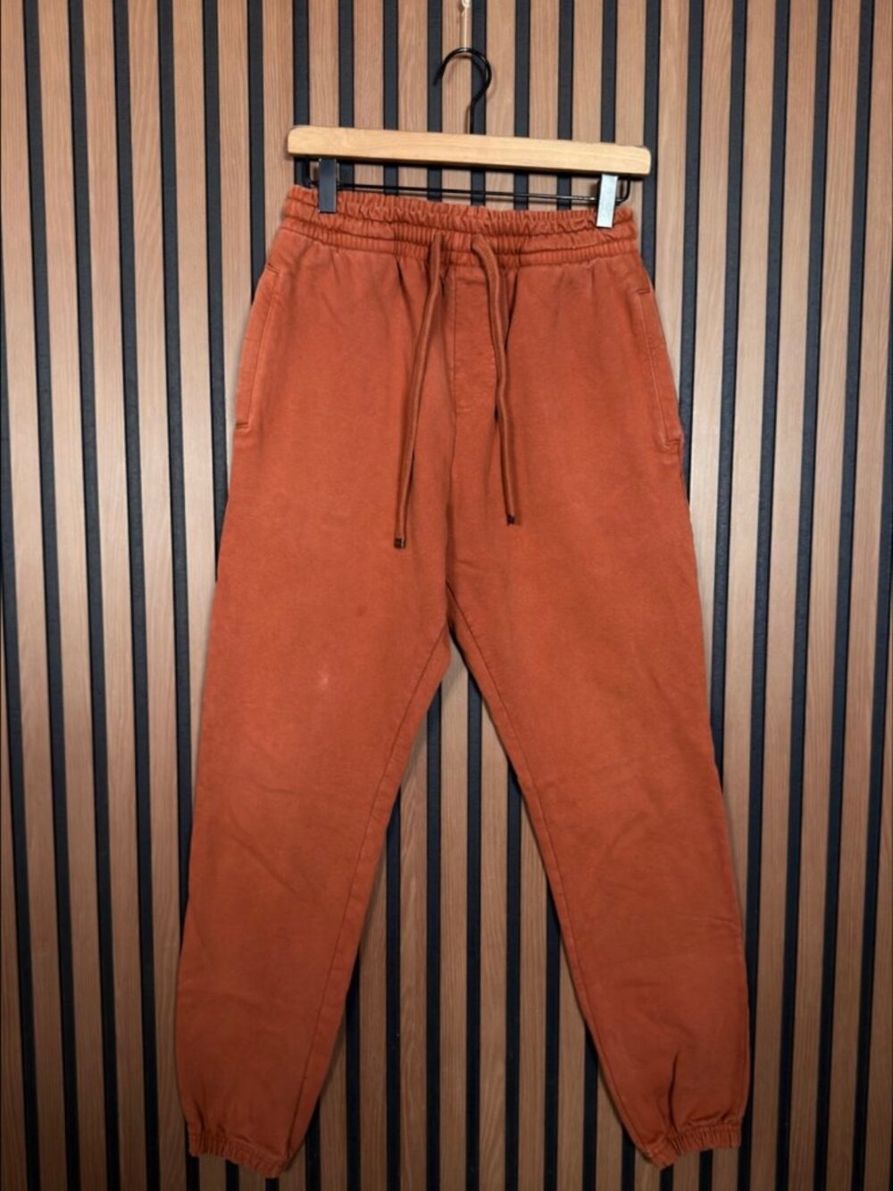 Talentless Sweatpants Medium Mens Orange Fleece Pull On Joggers Drawstring